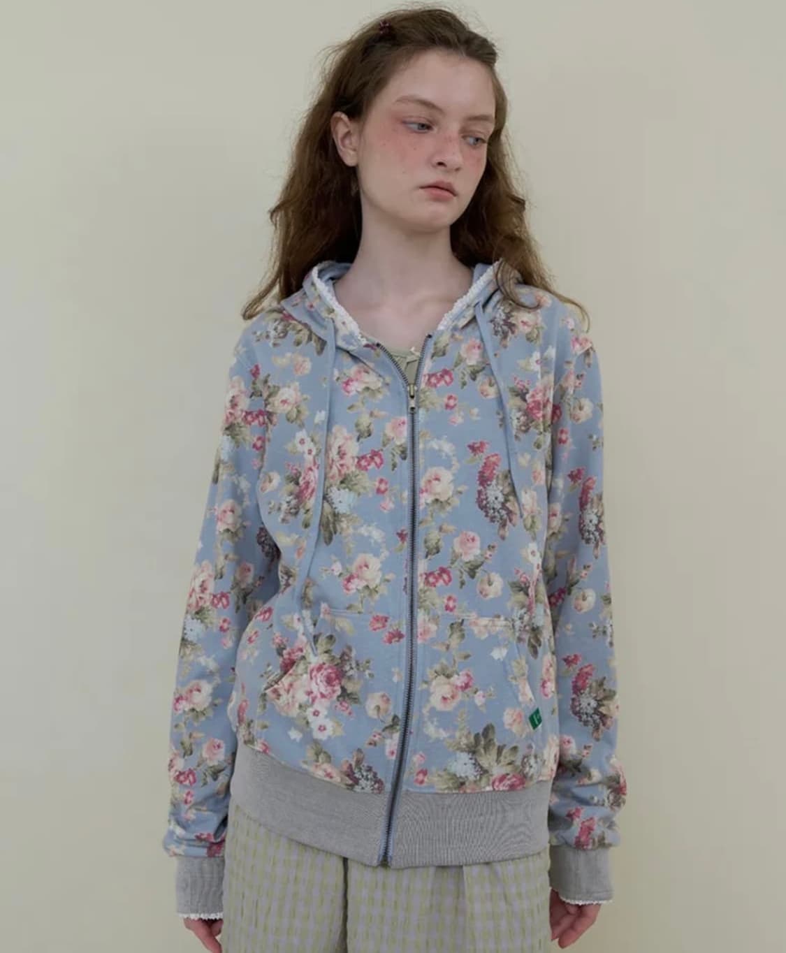 노컨텐츠 플라워 레이스 집업 상품이미지1