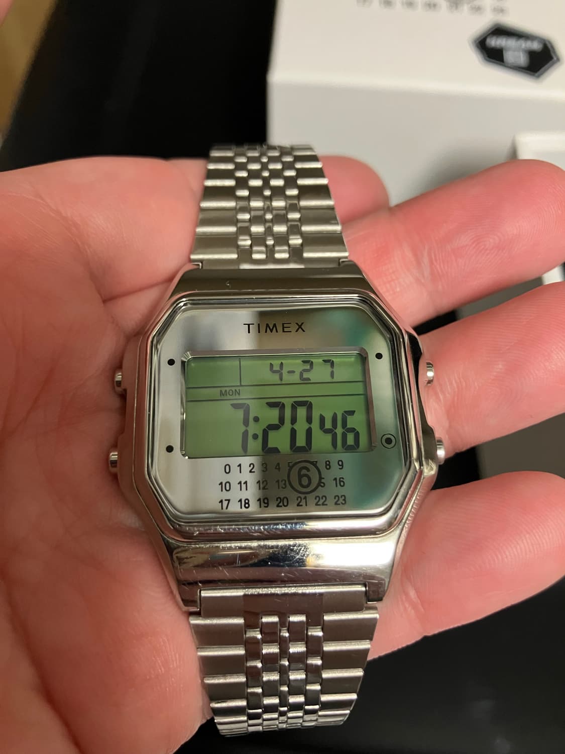 TIMEX T80 MM6 콜라보 실버색 손목 시계 (풀세트) 상품이미지3