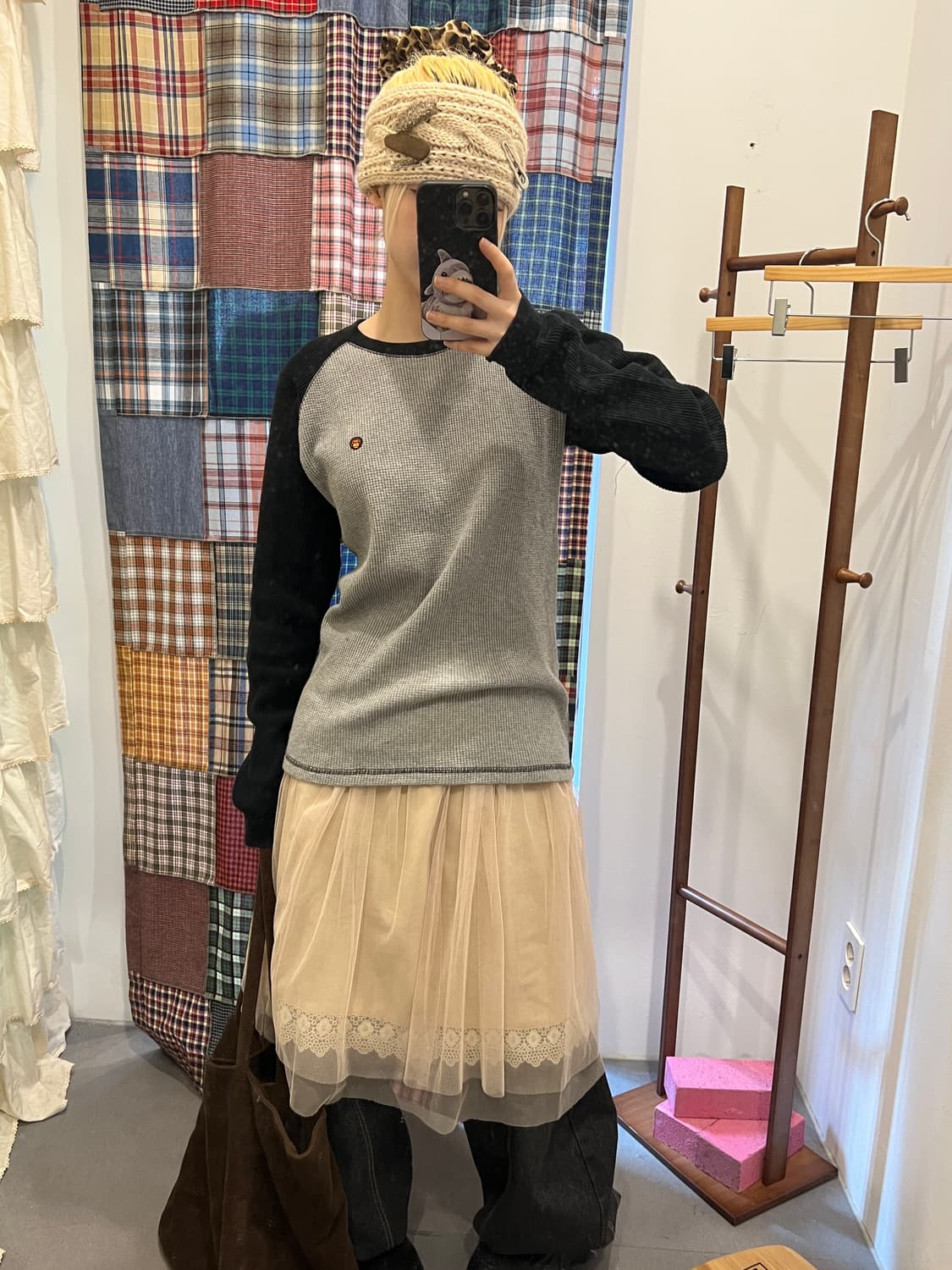 베이프 그레이 네이비 롱슬리브 상품이미지2