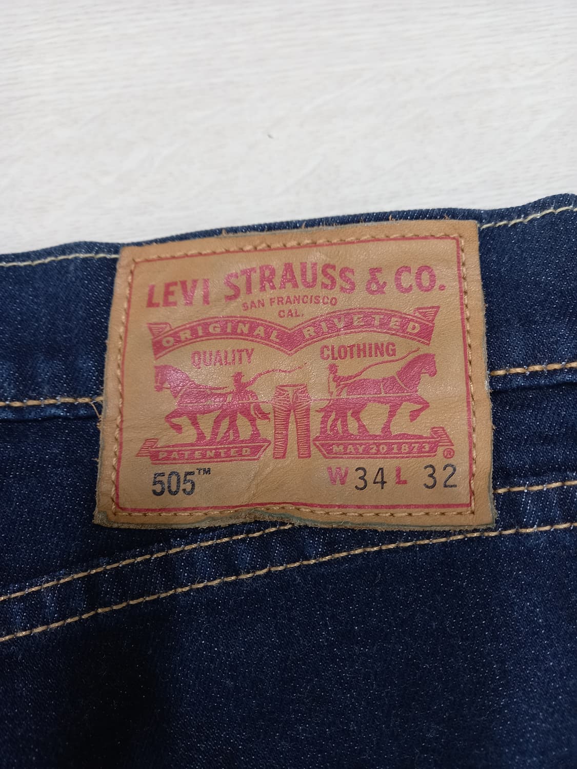 34 리바이스505 스판 일자진 진청 34-550 상품이미지5