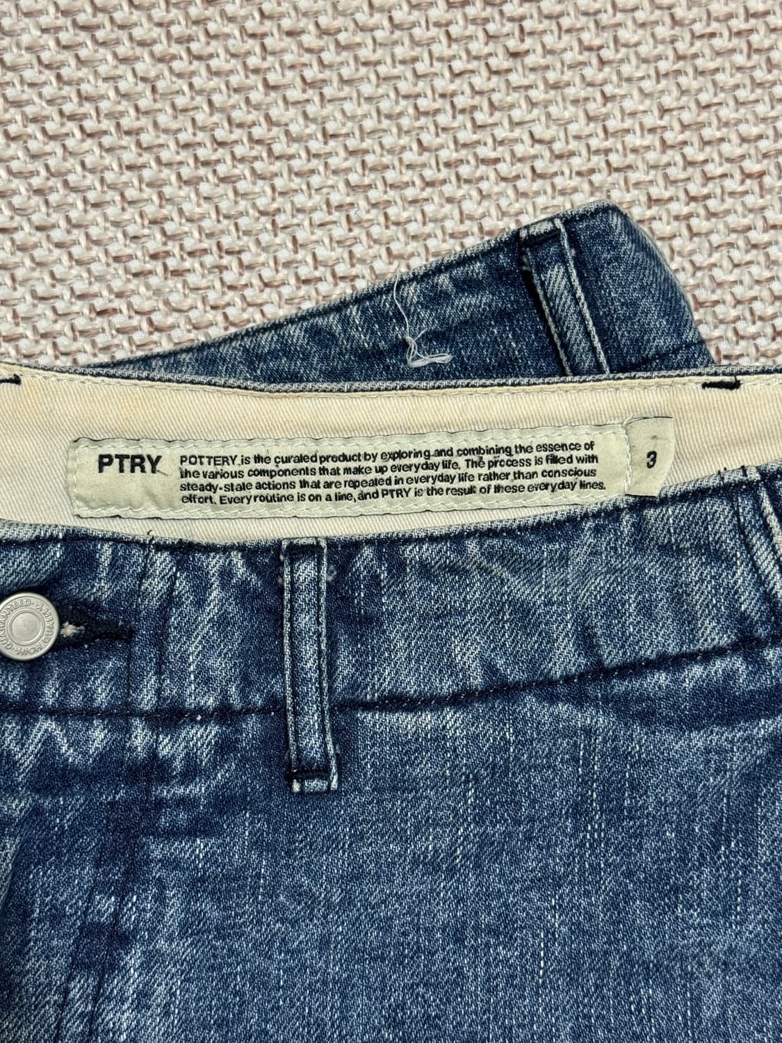 포터리 원워시드 와이드 데님 미드 블루 3사이즈 상품이미지2