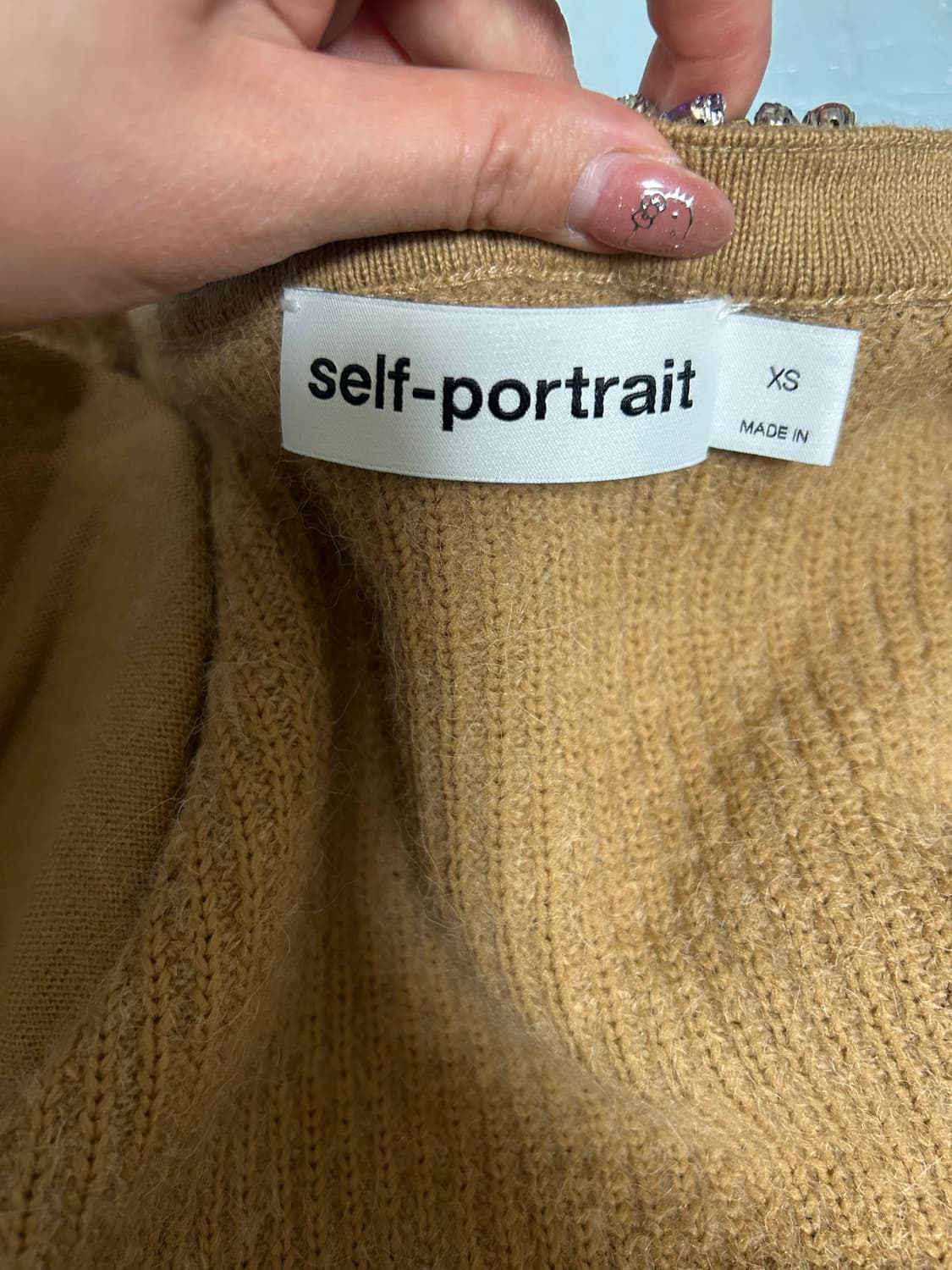 self-portrait(셀프포트레이트) 브라운 장식 트리밍 가디건 상품이미지3