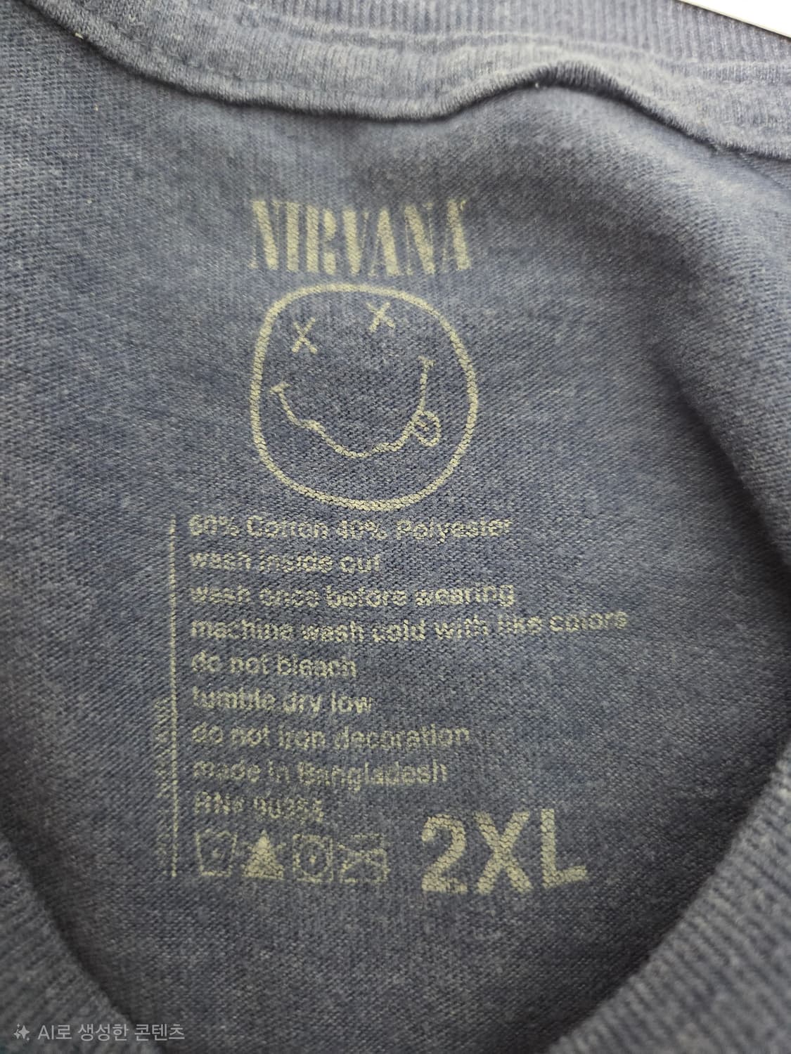 너바나(Nirvana) 빈티지 스마일리 로고 반팔 티셔츠 상품이미지4