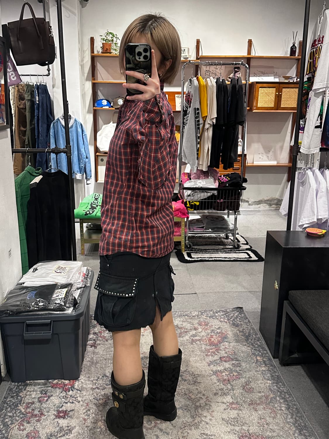 HYSTERIC GLAMOUR Stud Cargo Skirt 상품이미지3