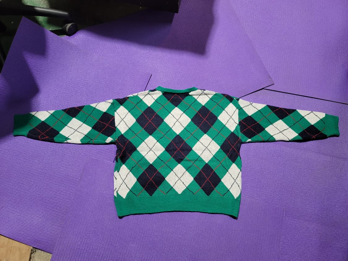 (새옷) 여성 가디건 아가일 체크 패턴 브이넥 2벌 1만원 상품이미지10