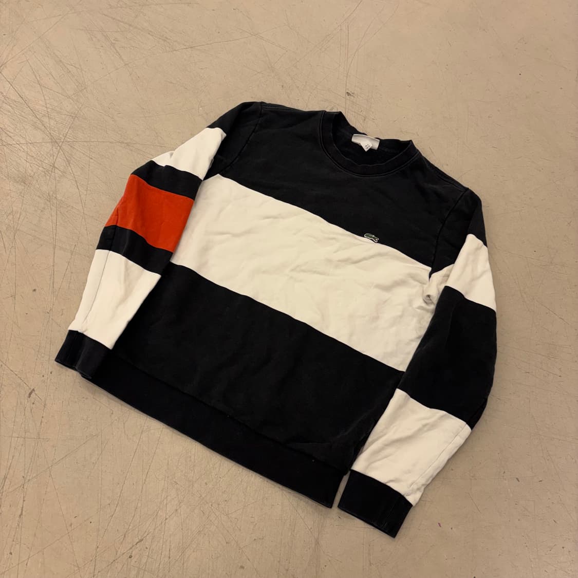 라코스테 컬러블럭 스몰로고 맨투맨 상품이미지1