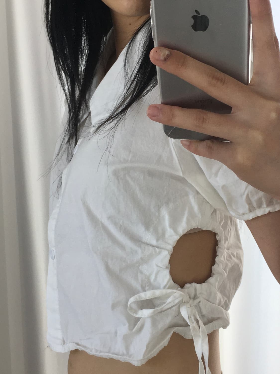 빅카라 크롭 셔츠 상품이미지3
