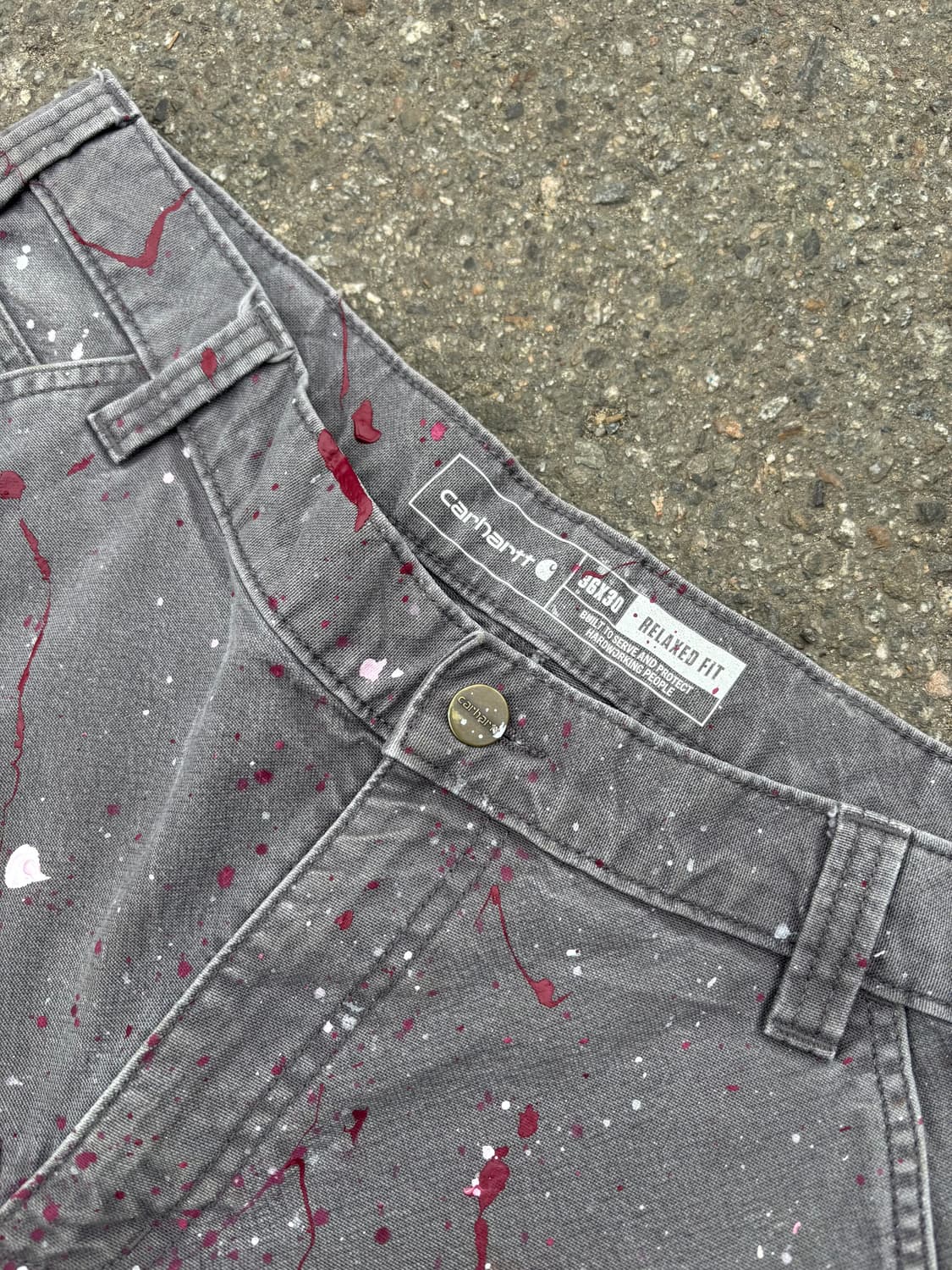 90s'커스텀 카하트 워크팬츠 회색 상품이미지8