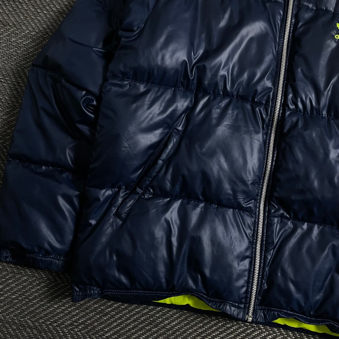 00s 아디다스 네온 자수로고 네이비 패딩 점퍼o 4276 상품이미지3
