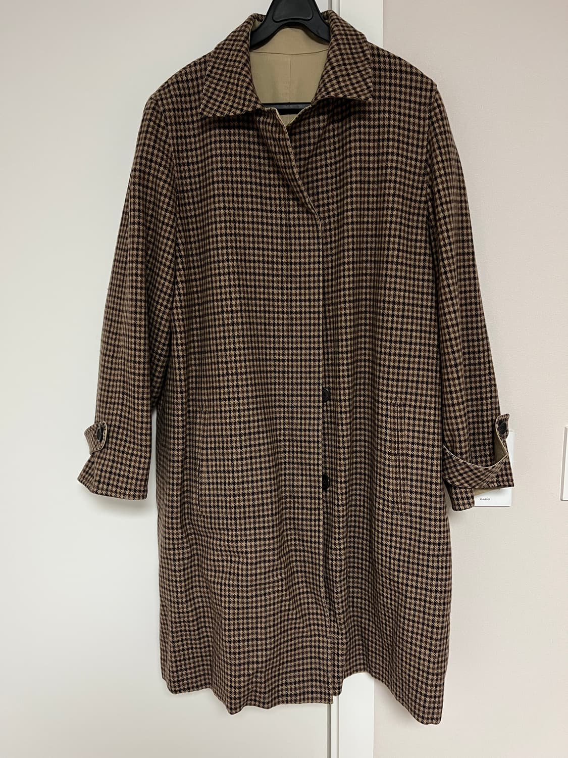 아쿠아스큐텀 양면 트렌치 체크 코트 상품이미지1