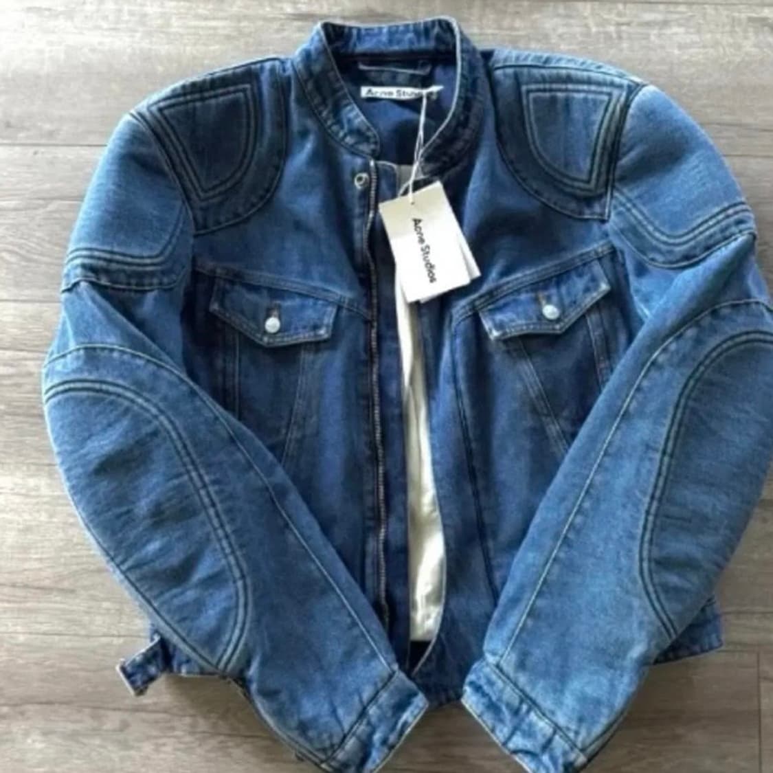 (48) 아크네 23FW 패디드 크롭 데님 바이커 상품이미지8