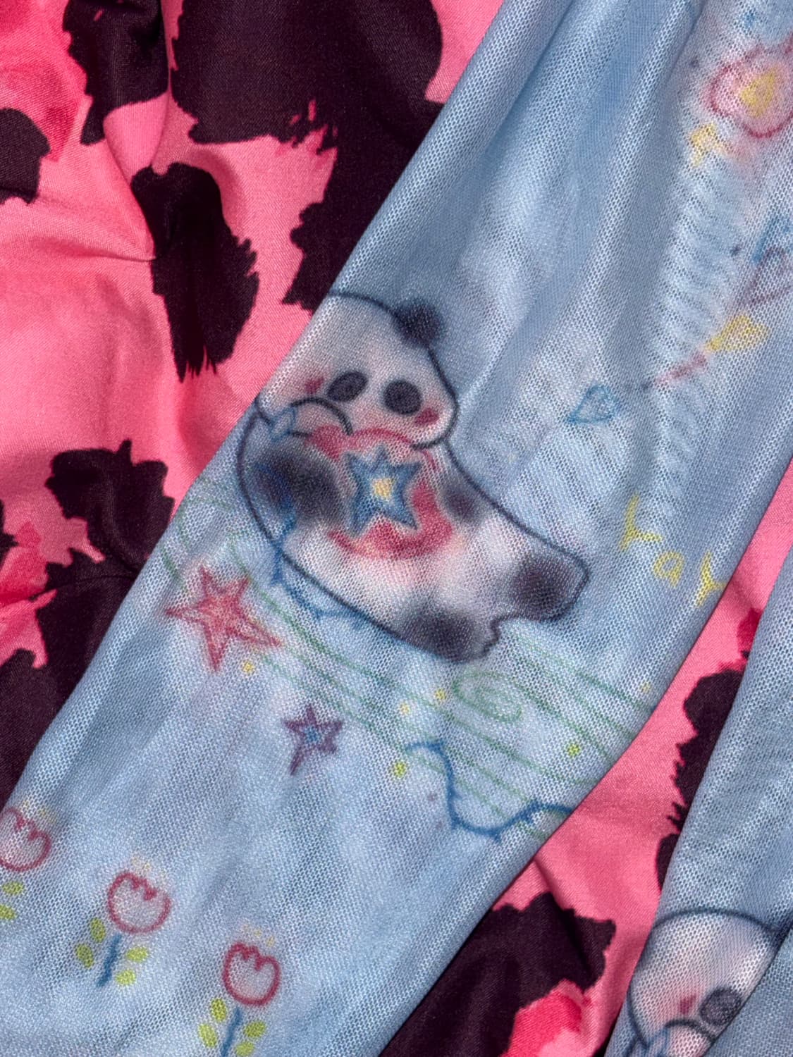 시스루 판다 치파오 서브컬쳐 섭컬 매쉬 탑 슬립 롱슬리브 빈티지 상품이미지3