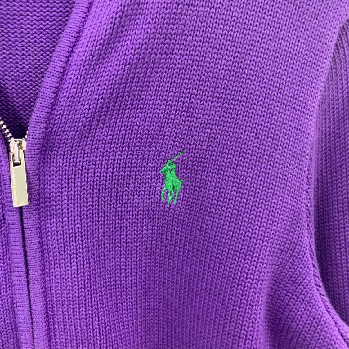 폴로 랄프로렌 퍼플 니트 집업 상품이미지3