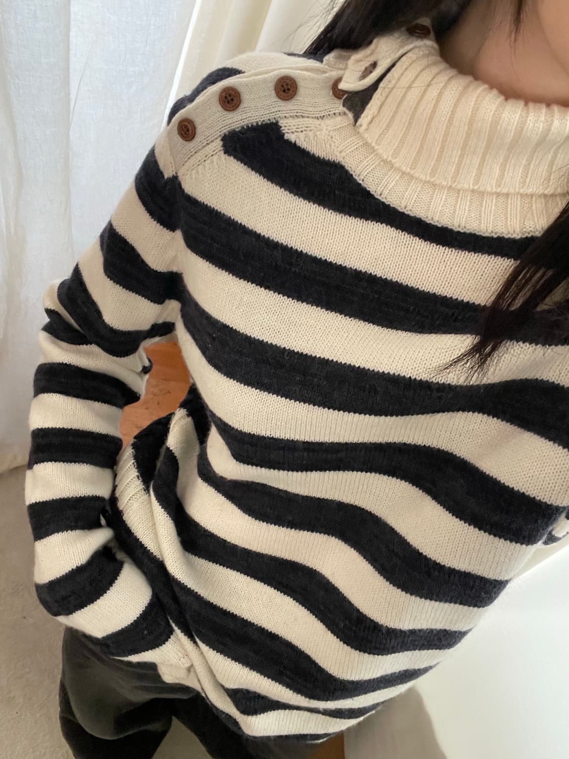 vintage button-up turtleneck knit 상품이미지10