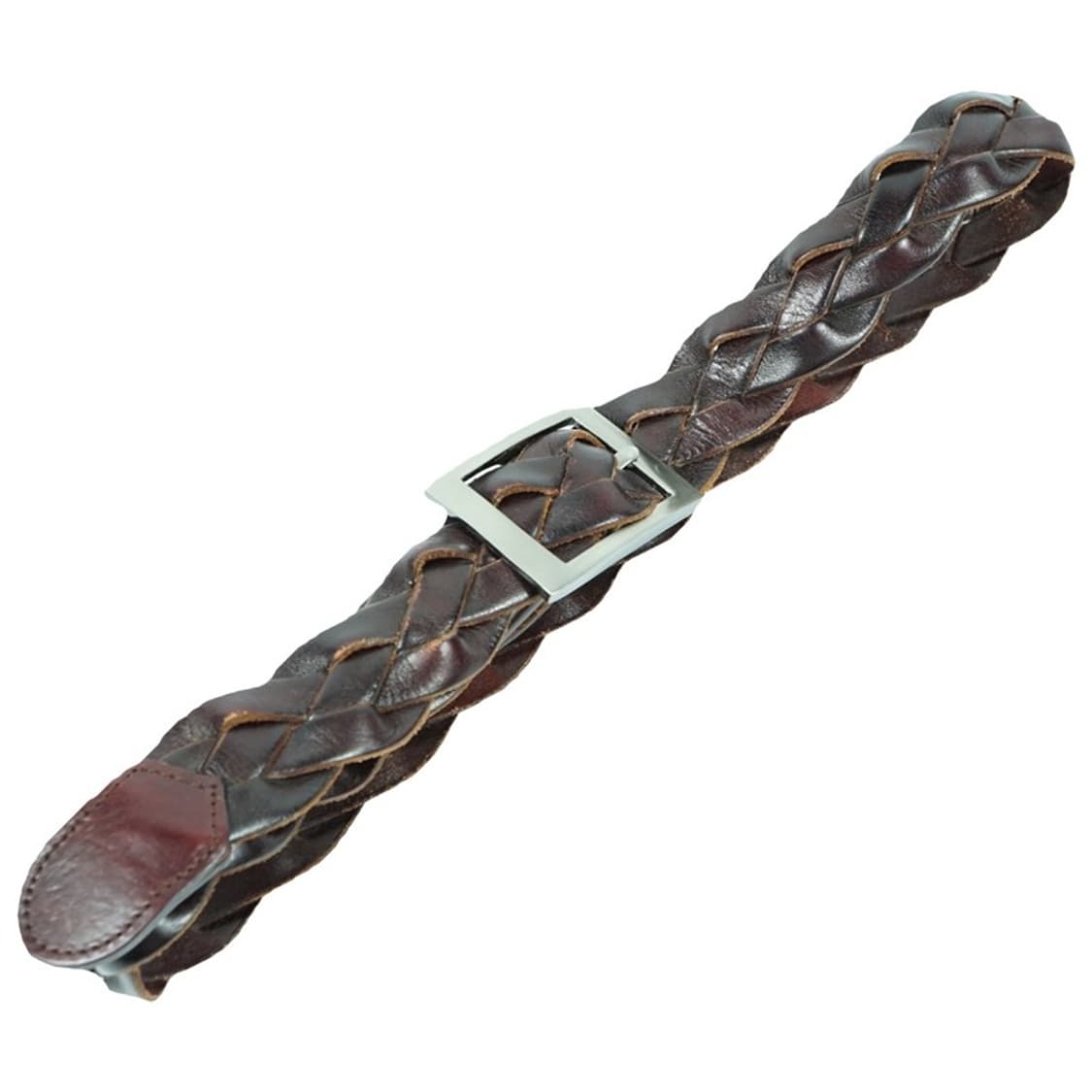 빈티지 다크브라운 리얼 레더 위빙 벨트 상품이미지1