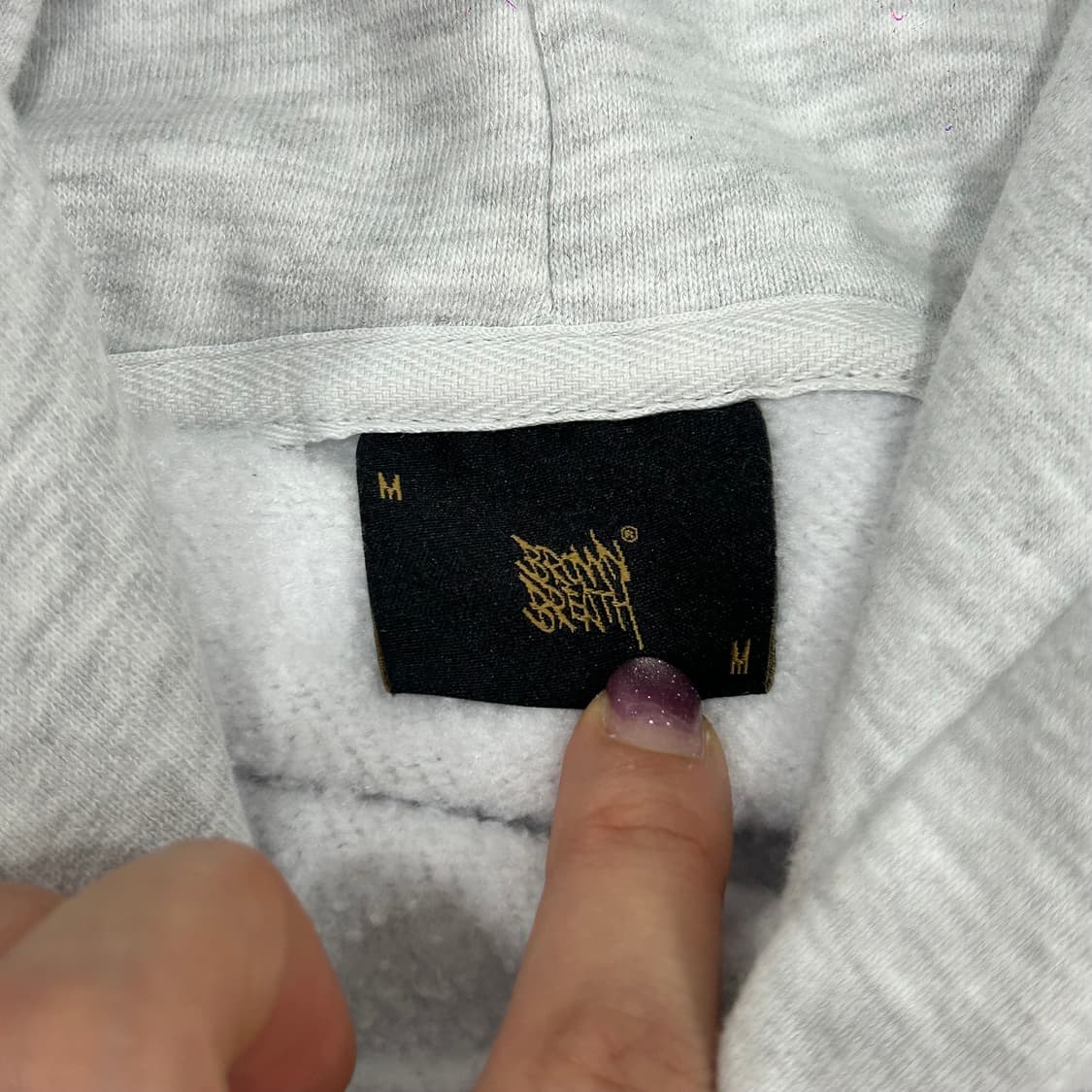 Brown Breath 브라운브레스 네이비 로고 멜란지 후드 상품이미지5