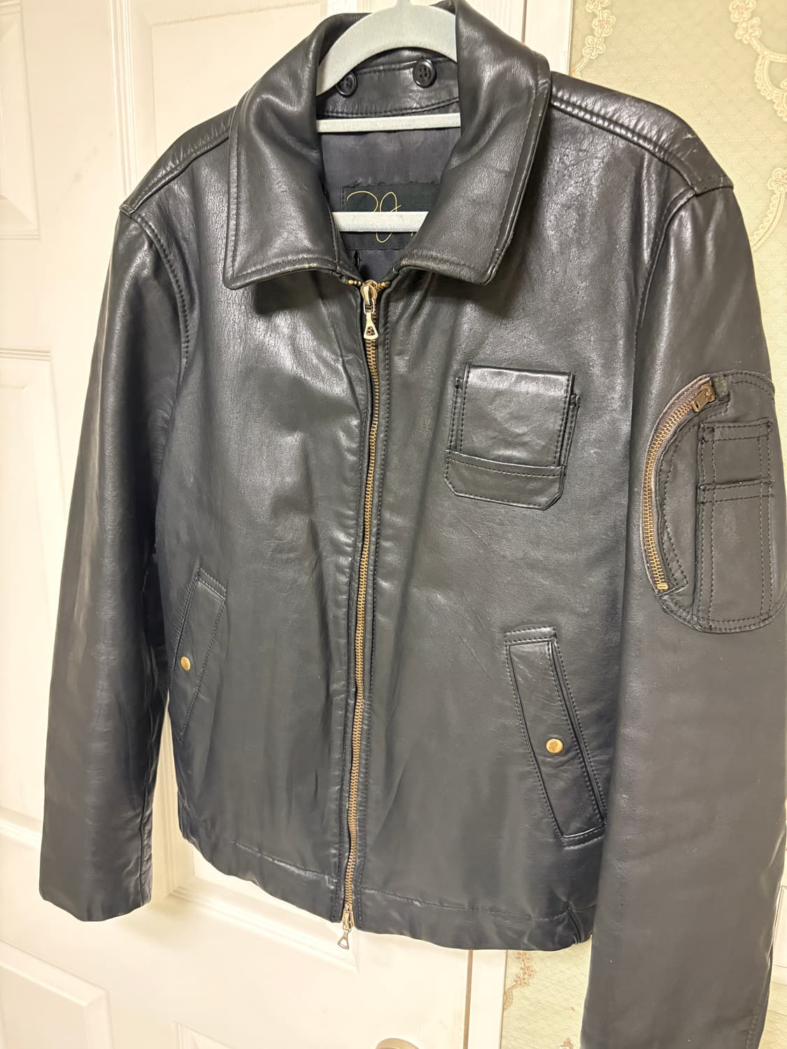 48) 70s 프렌치 레더 파일럿 자켓(민간용) 상품이미지4