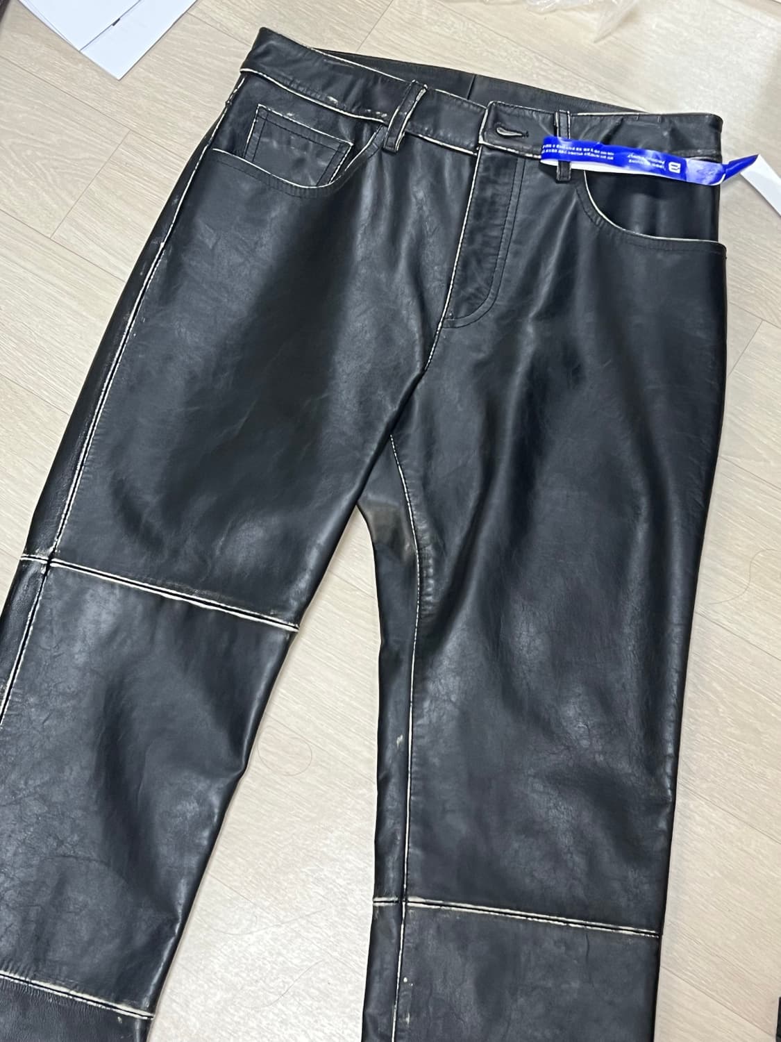 메종 마르지엘라 mm6 레더 스트레이트 팬츠 상품이미지3