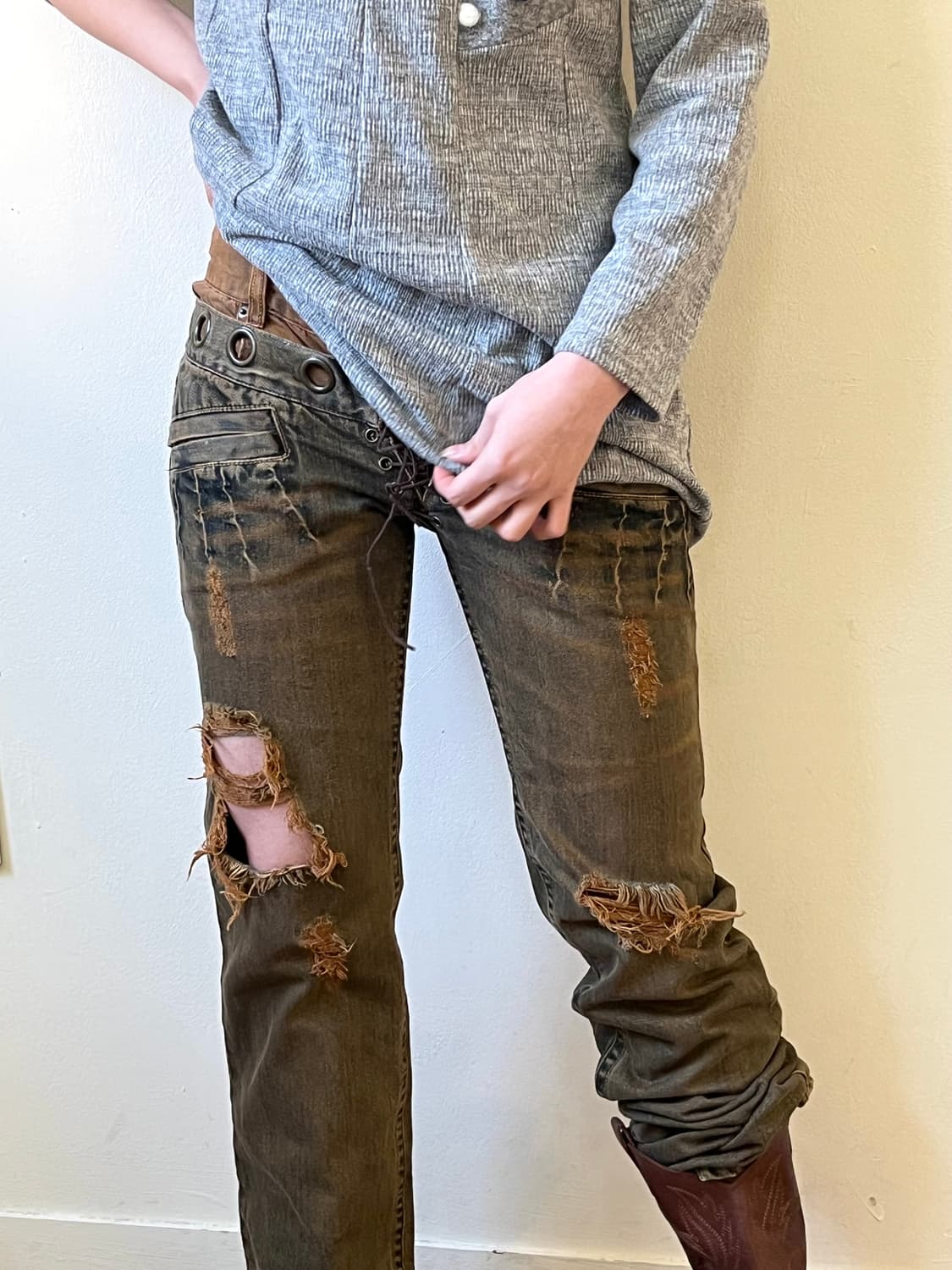 00‘s midas 레이어드 데님팬츠 상품이미지5