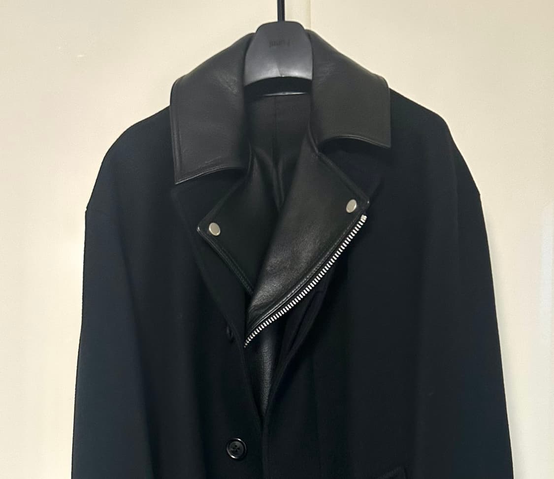 [44, 105] 준지 라이더 자켓 레이어드 코트 상품이미지1