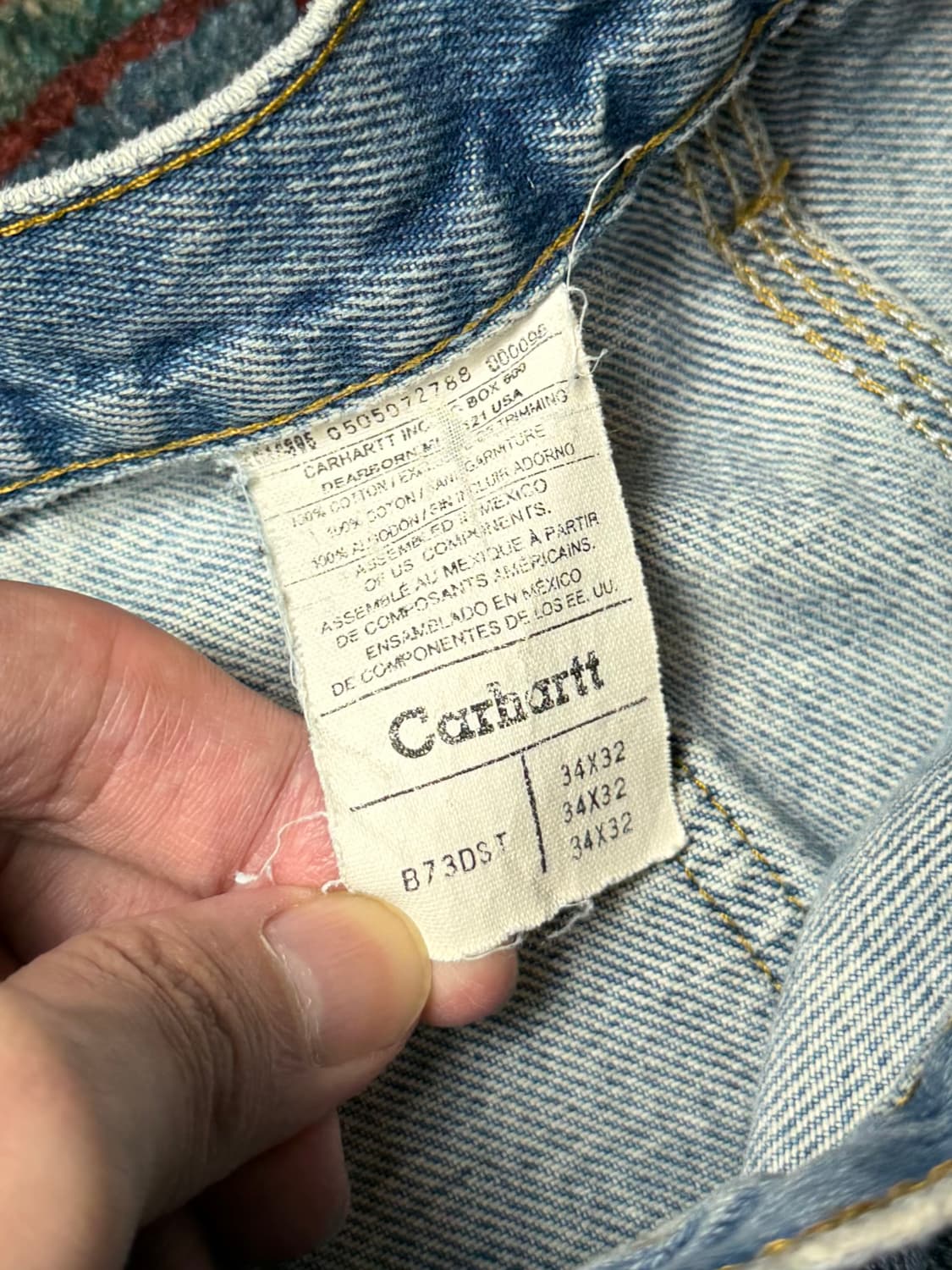 00’s OG 칼하트 데님 더블니 칼하트 B73 썩블니 상품이미지9