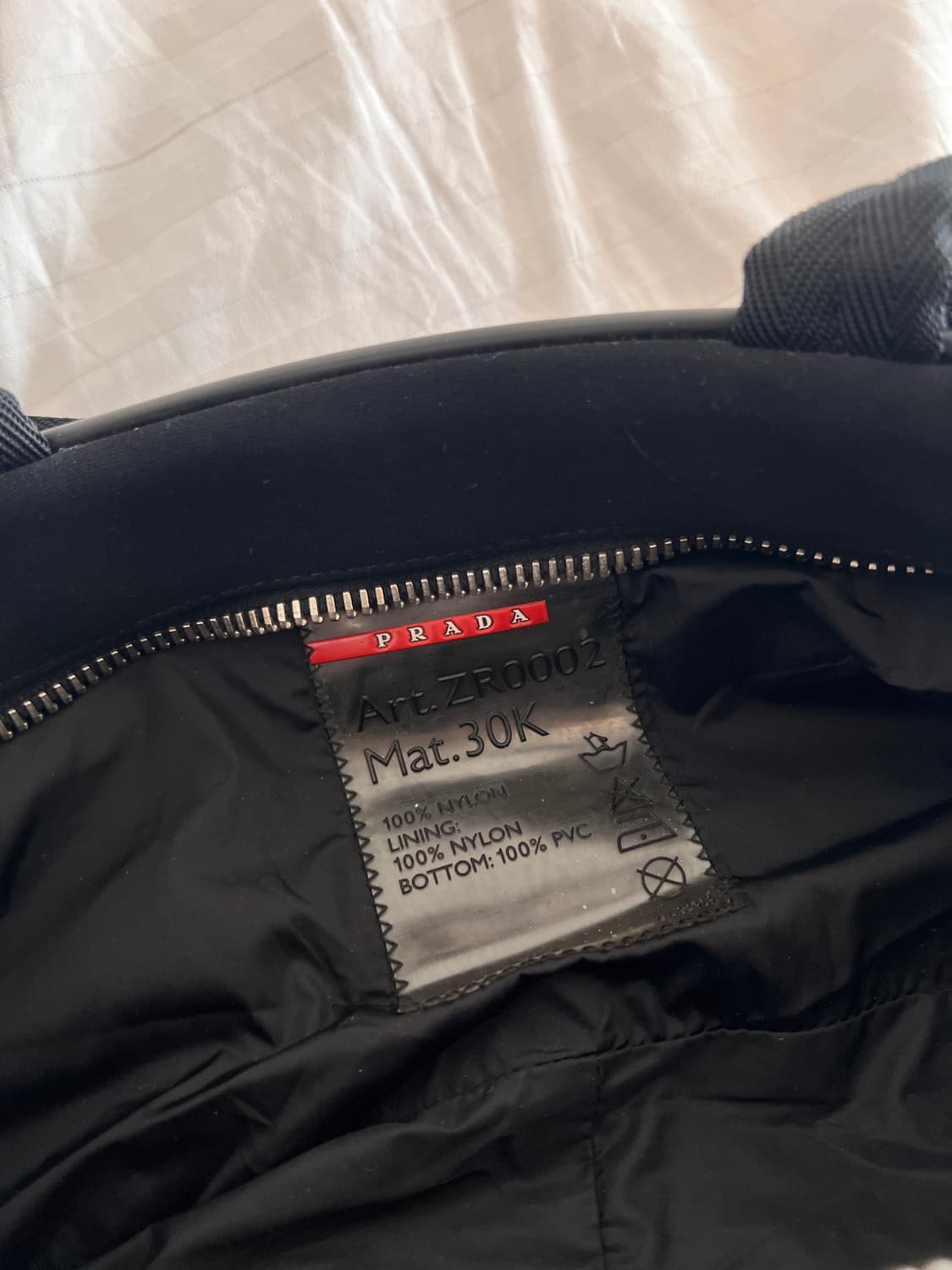 프라다 스포츠 블랙 나일론 보스톤 숄더백 상품이미지4