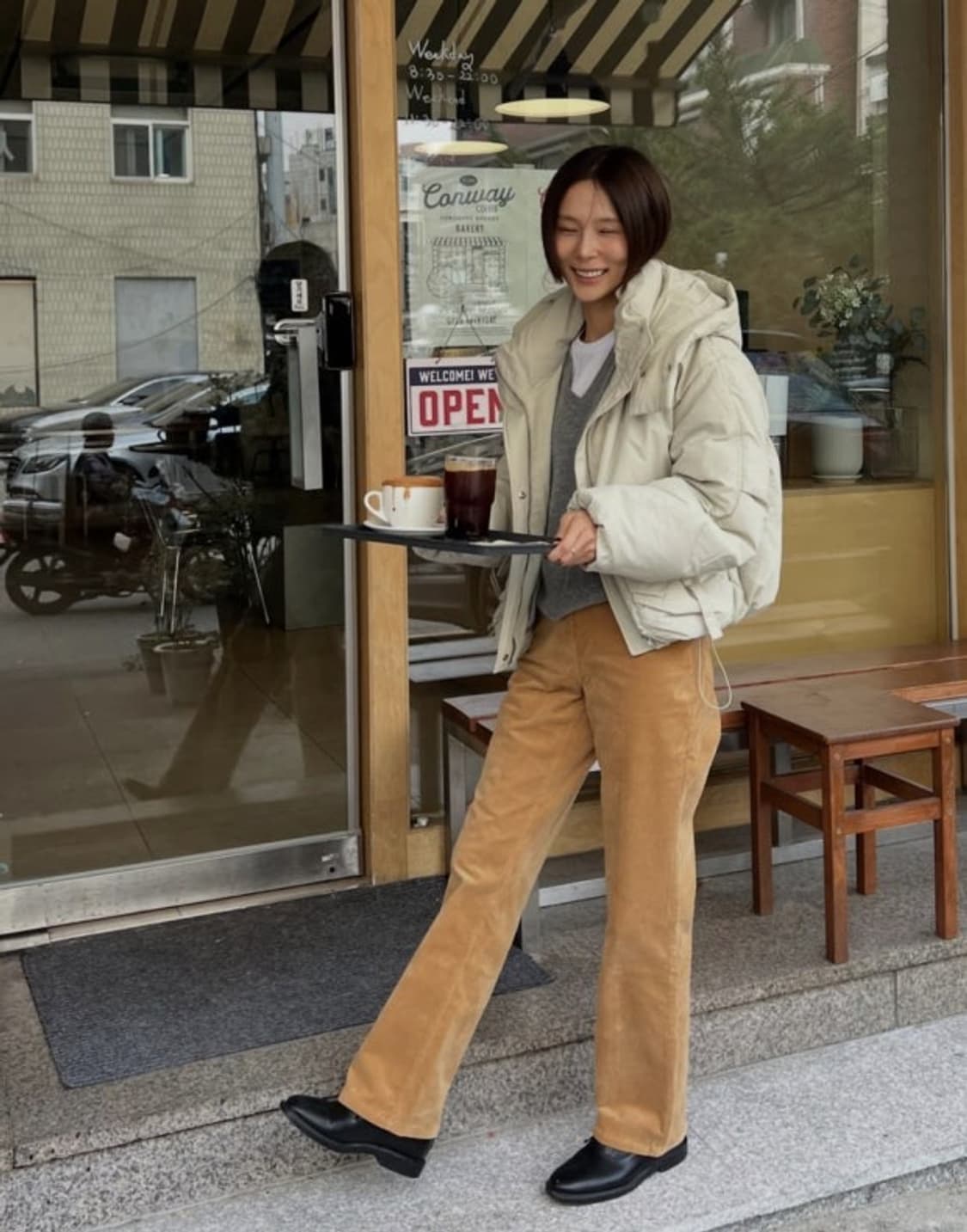 포니테일 코듀로이 하이웨스트 팬츠 s (27-마른28) 상품이미지1