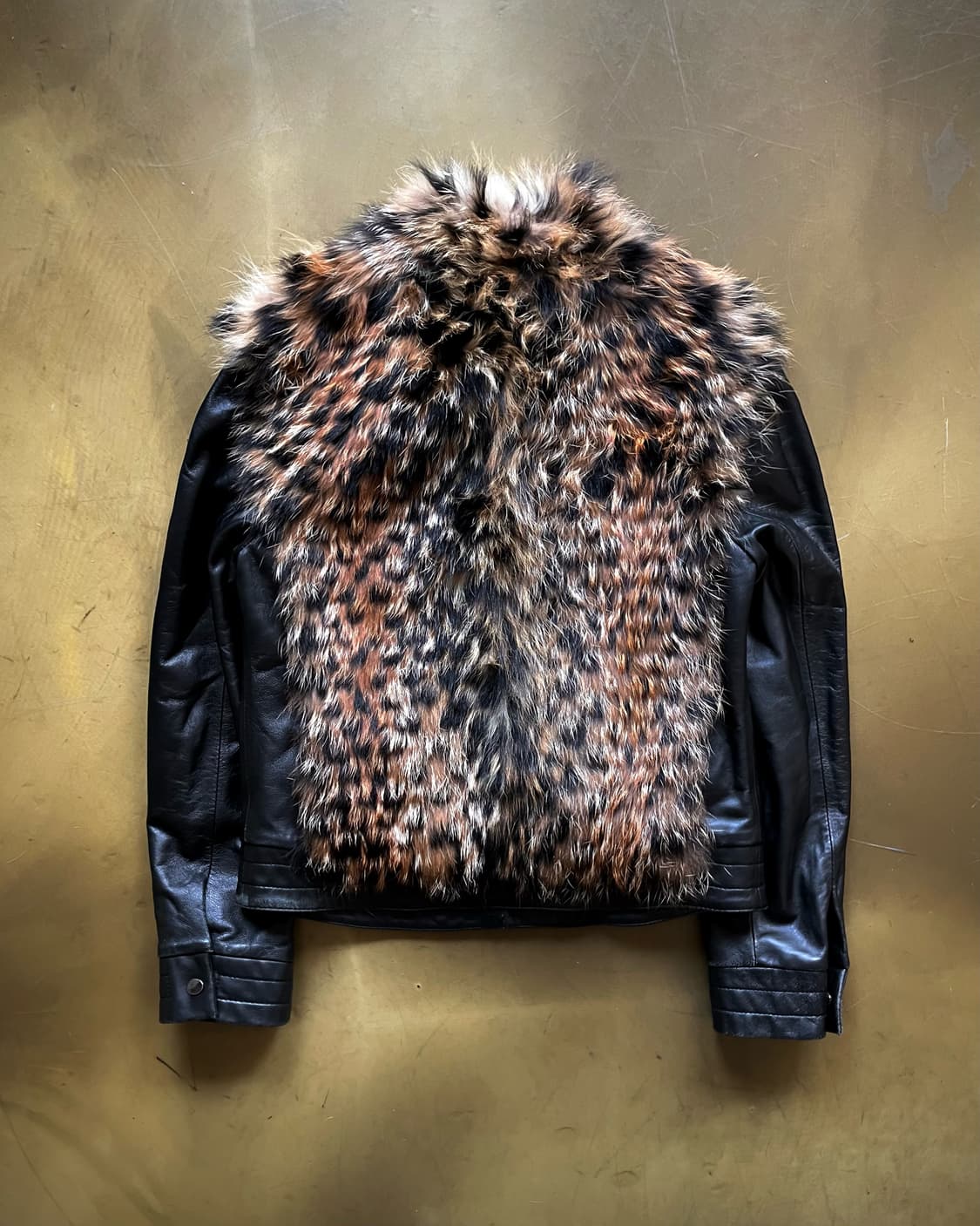Real Leopard Raccoon Fur Lambskin Jacket 상품이미지9