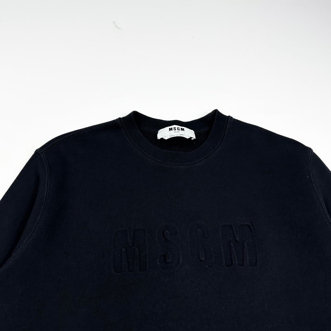 MSGM 센터 로고 블랙 크루넥 맨투맨 (M 여성추천) 상품이미지1