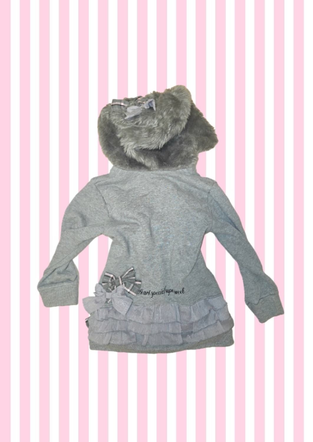 헤이세이 갸루 로리타 리본 프릴 후드집업 상품이미지2