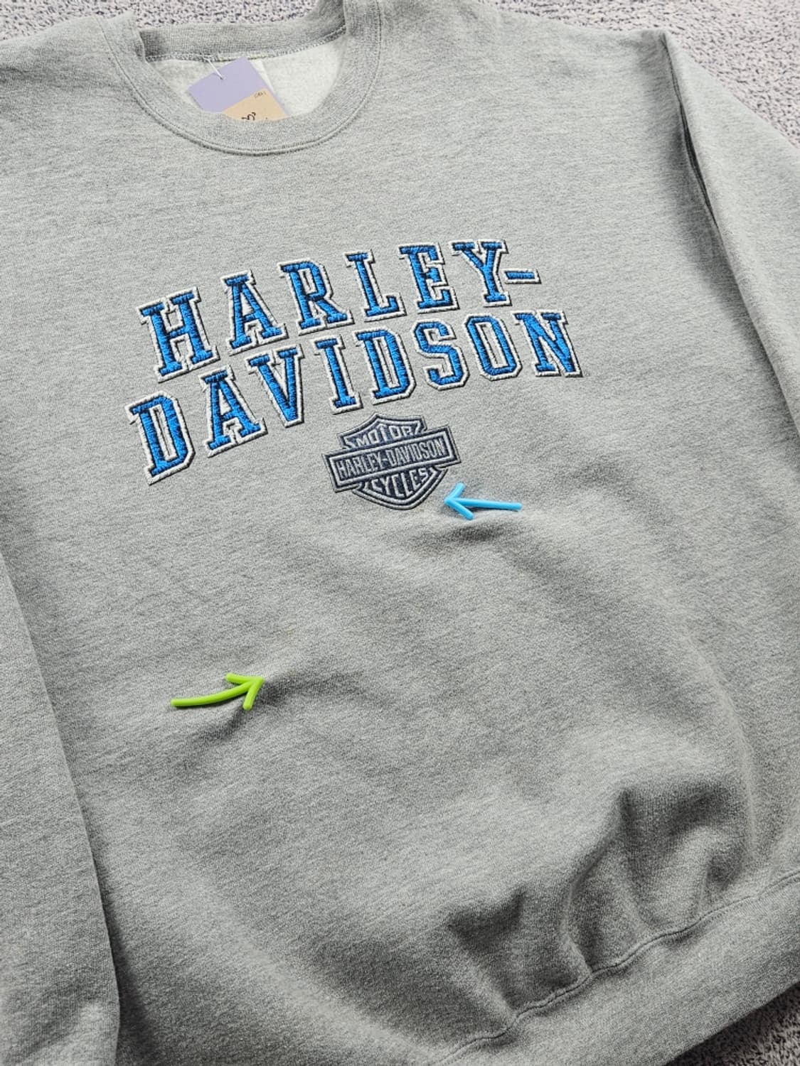 00's 할리데이비슨 애쉬버러 스펠아웃 맨투맨 스웻셔츠(XL)/10941 상품이미지6