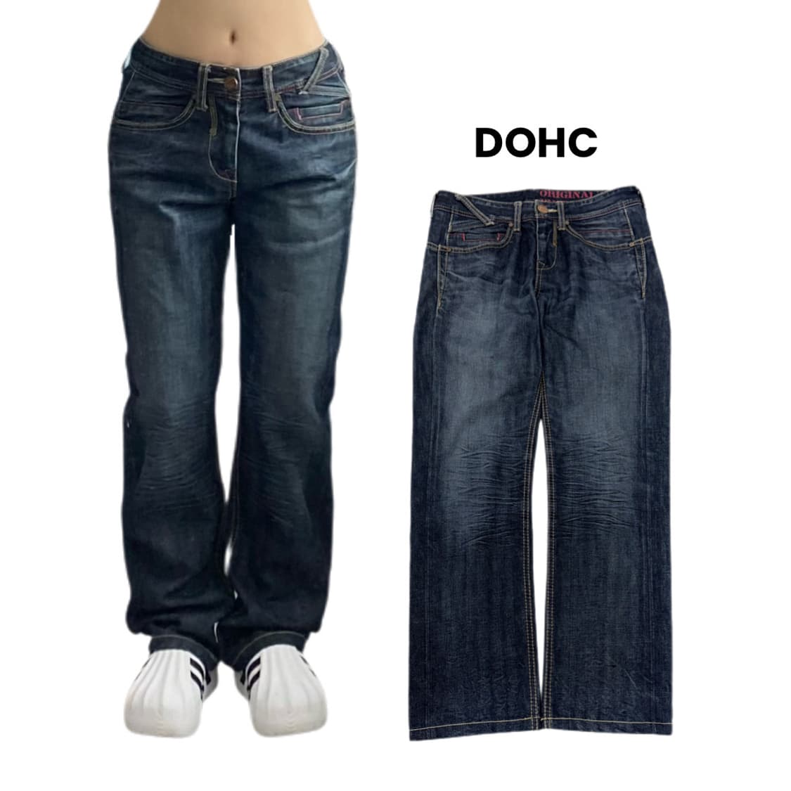 DOHC 빈티지 워싱 새깅 데님팬츠 상품이미지1