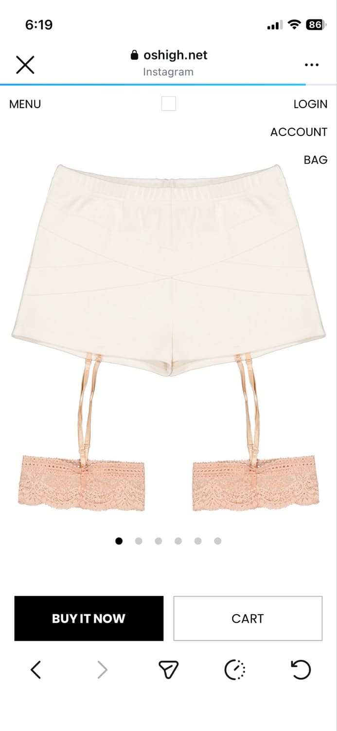 Bandage Garter Shorts Cream/Peach 상품이미지1