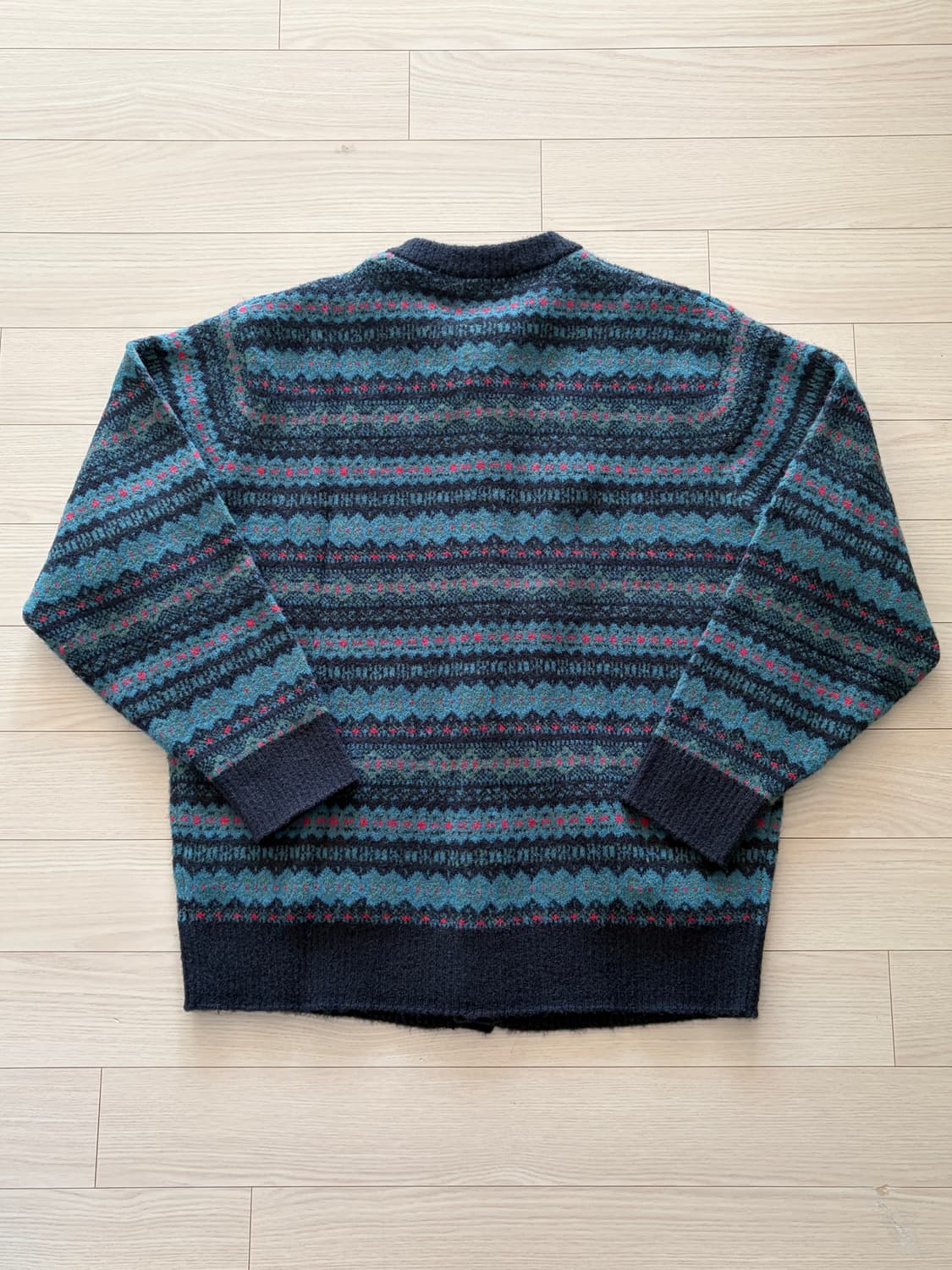 GU 퍼프니트 페어 아일 크루넥 가디건 L (103) 상품이미지2