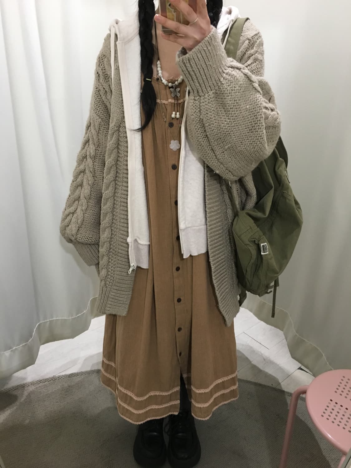 Oat Cable Cardigan 상품이미지2