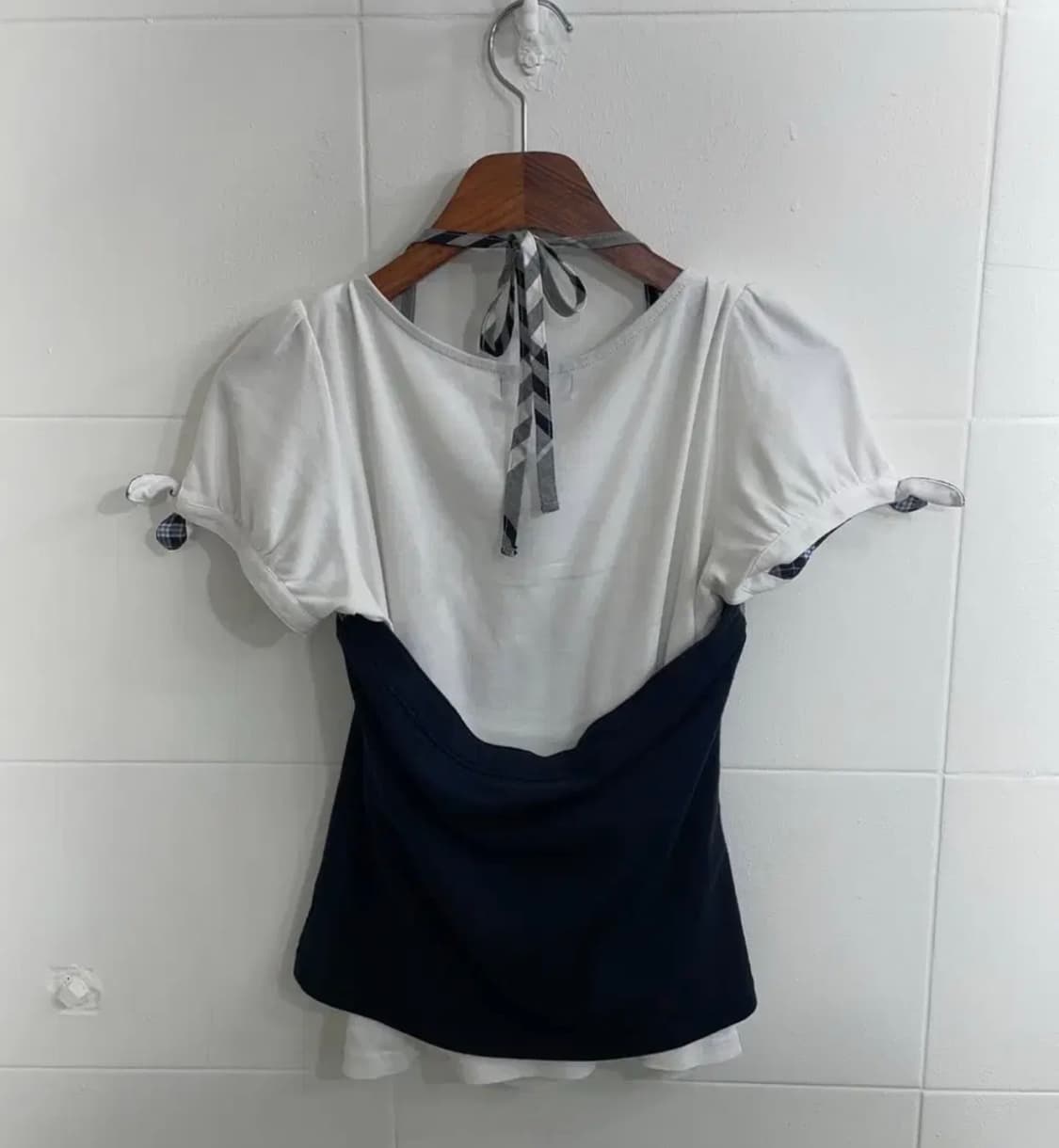 버버리 반팔 슬리브리스 코디 세트 체크  상품이미지5