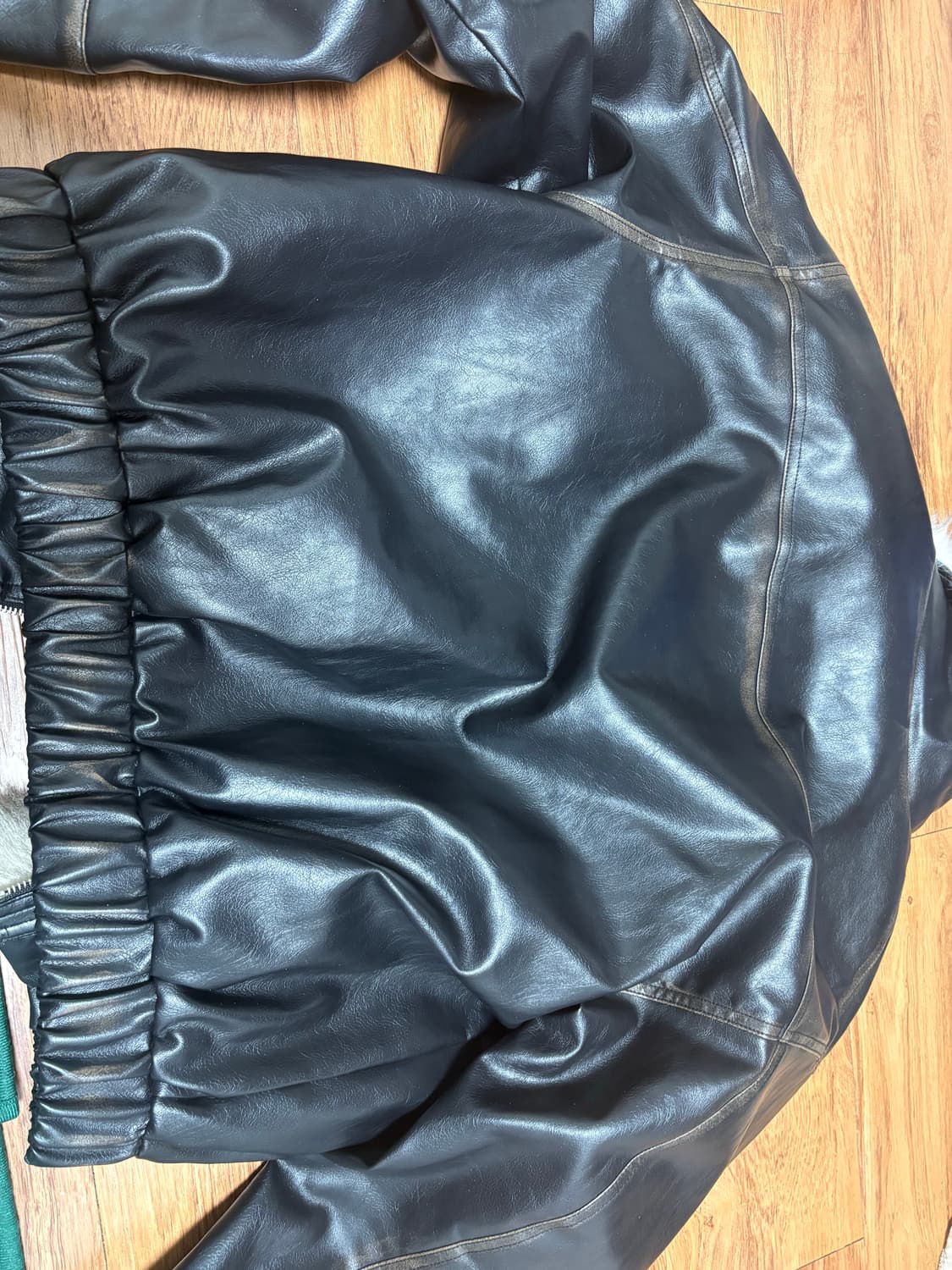 러프넥 가죽 자켓 상품이미지3