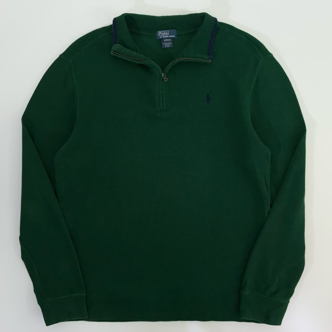 Polo  폴로 랄프로렌 자수 코튼 그린 반집업 니트 상품이미지1