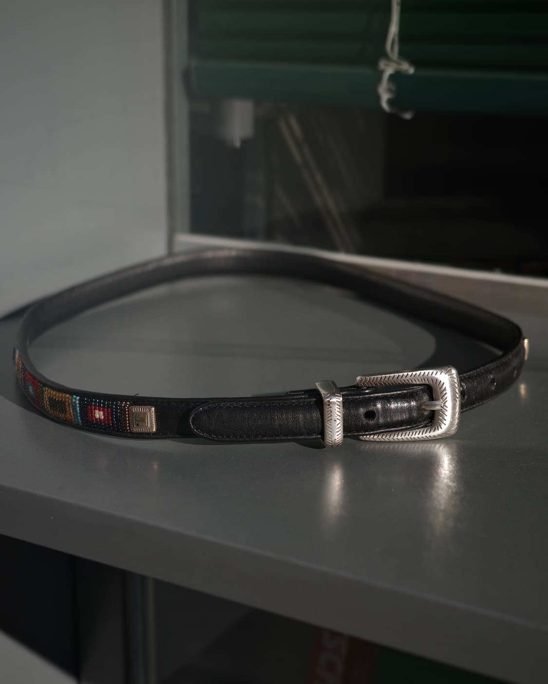 빈티지 사우스웨스턴 비드 레더 벨트 상품이미지1