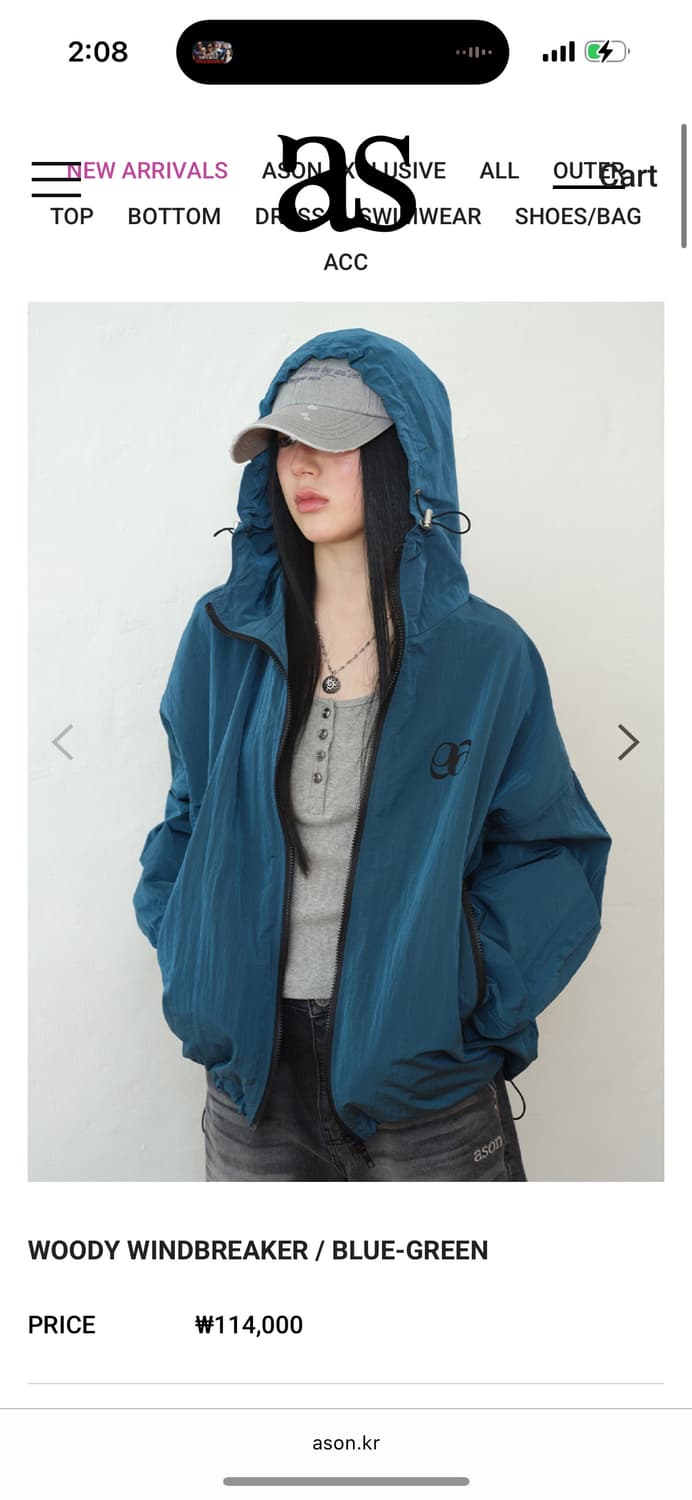 애즈온 윈드브레이커 WOODY WINDBREAKER / BLUE-GREE 상품이미지5