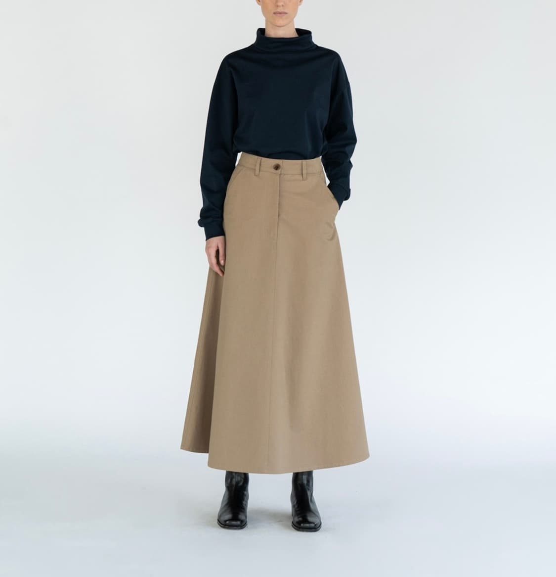 LFM. Cotton Long Skirt / Black 상품이미지1