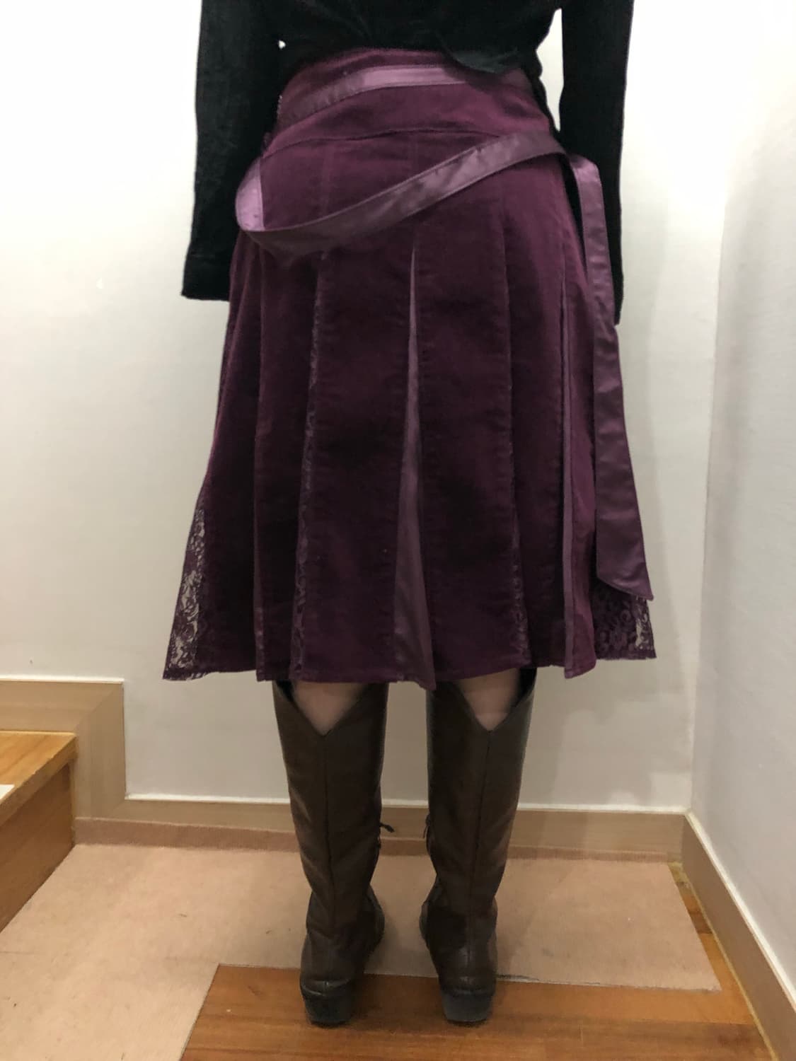 빈티지 퍼플 플리츠 스커트 상품이미지7