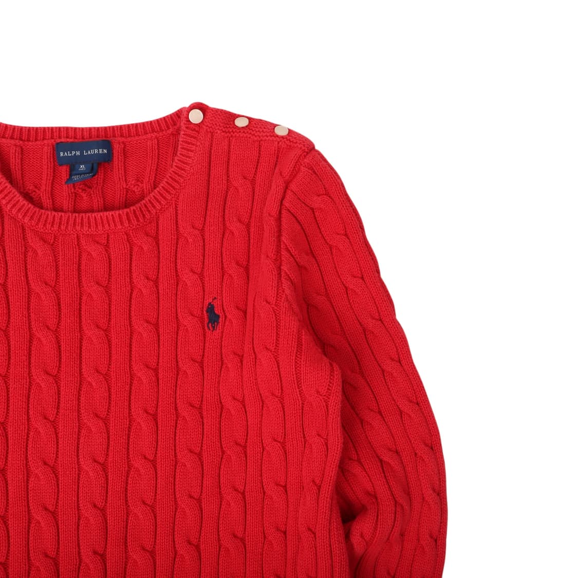폴로 랄프로렌 레드 버튼업 케이블 니트 상품이미지3