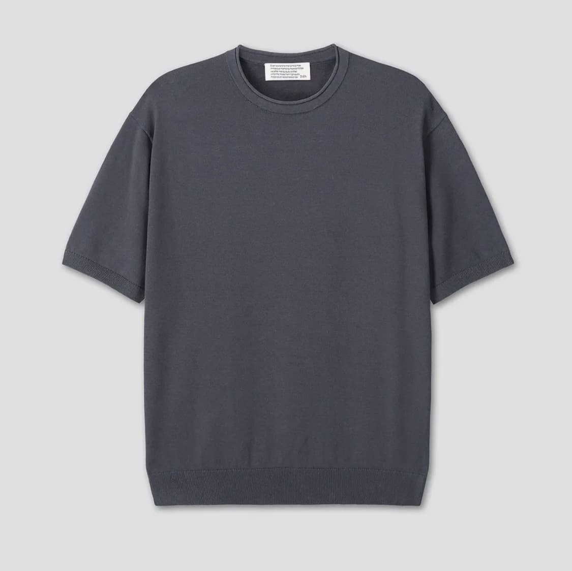 LOUNGE COTTON KNIT T-SHIRTS (CHARCOAL) 상품이미지1