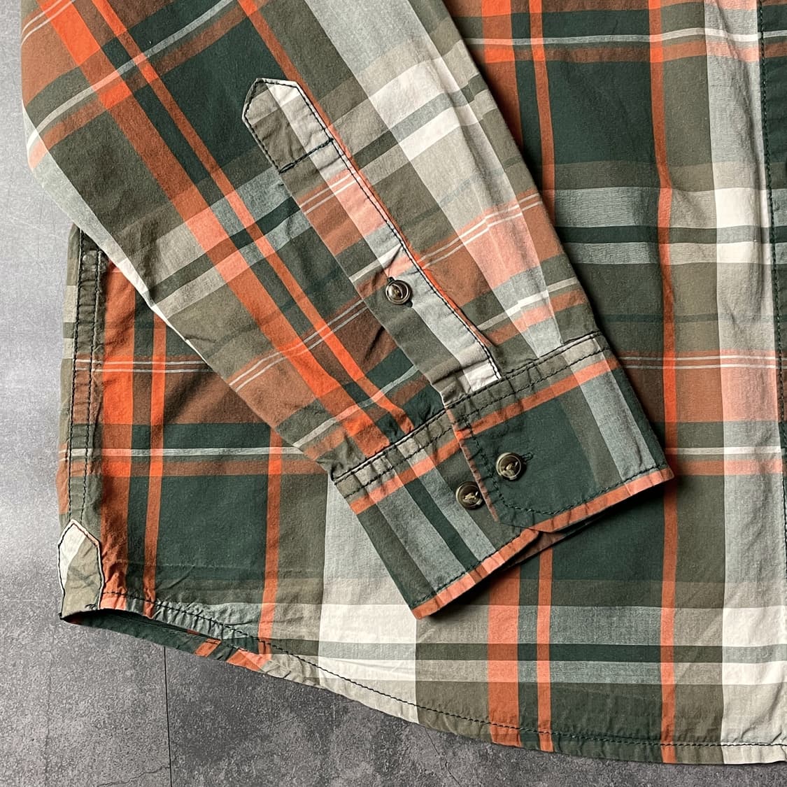 THE NORTH FACE 노스페이스 빈티지 그린 체크 코튼셔츠 상품이미지5