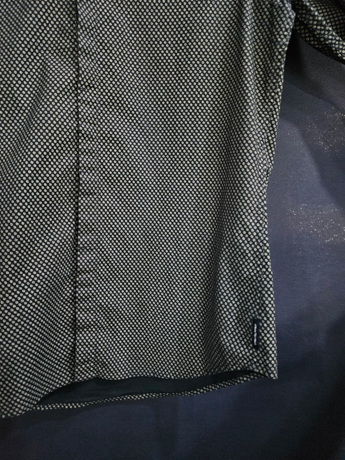 아르마니 익스체인지 멜란지 네이비 남성 슬림핏 100 긴팔셔츠  상품이미지6