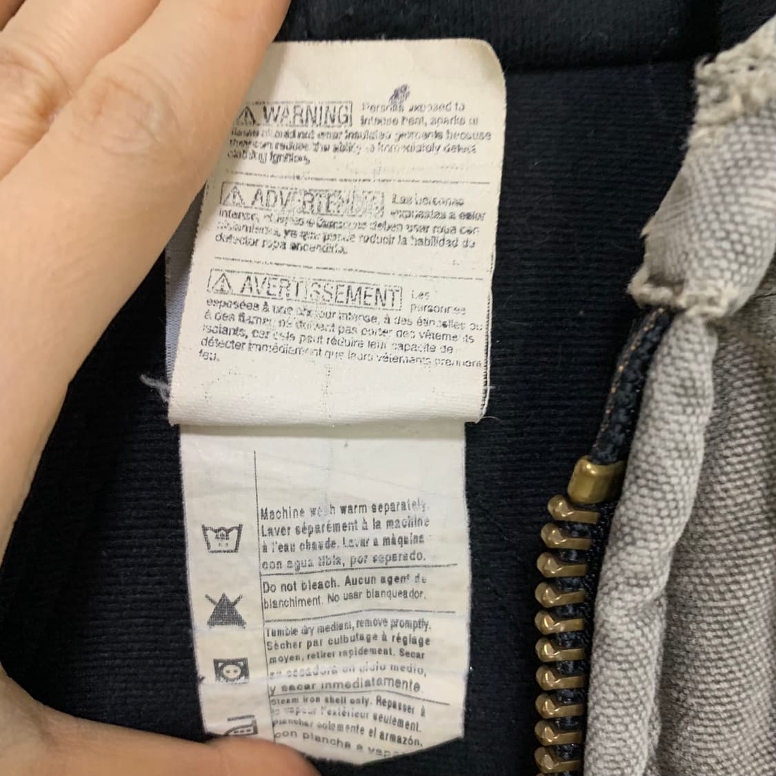 칼하트 데미지 후드 워크 자켓 빈티지 데님 그레이 XL 남녀공용 상품이미지5