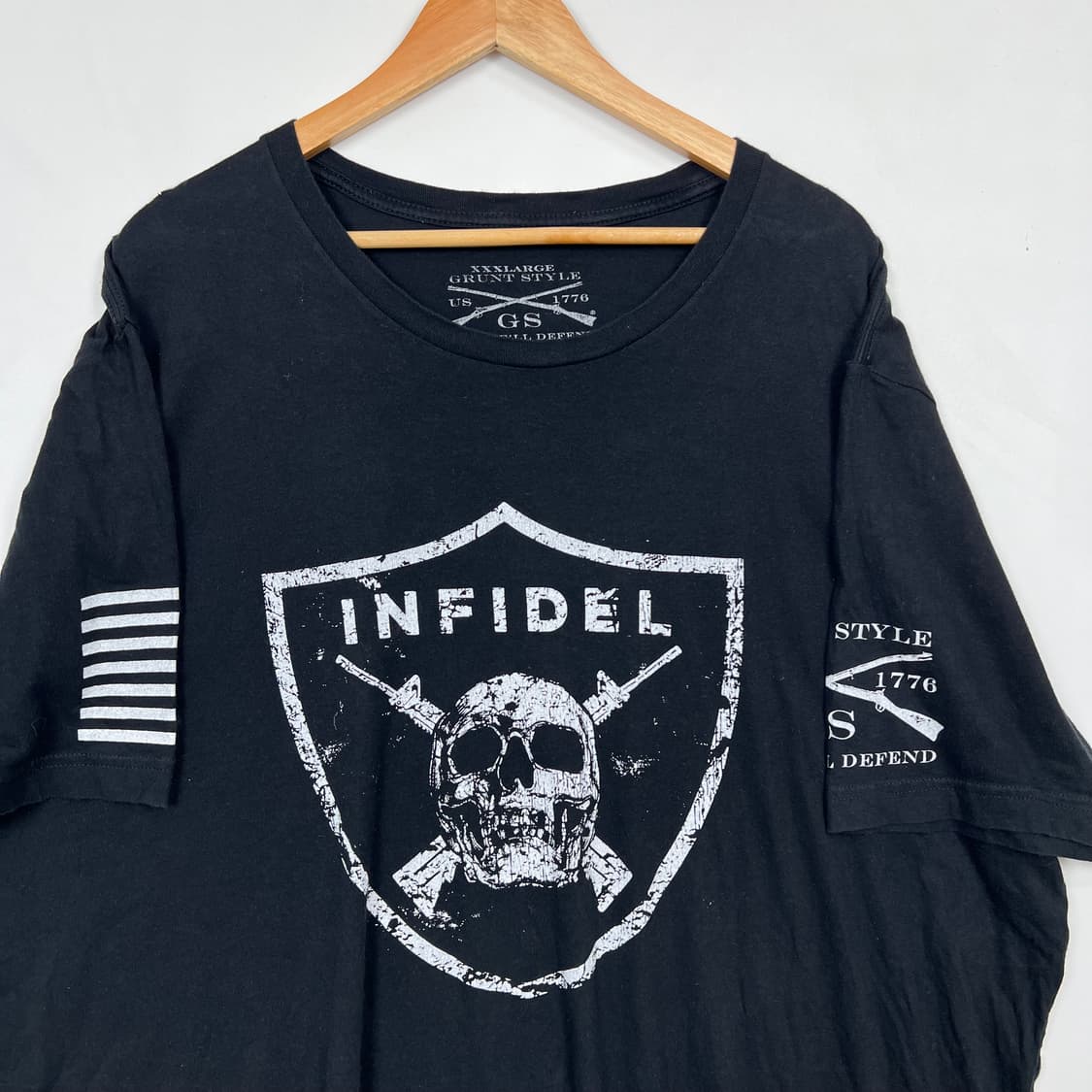 VTG INFIDEL 스컬 성조기 오버핏 반팔티 상품이미지2