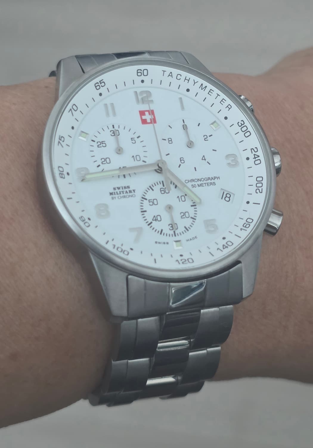 스위스 밀리터리 크로노그래프 SM3402 화이트 시계 상품이미지5