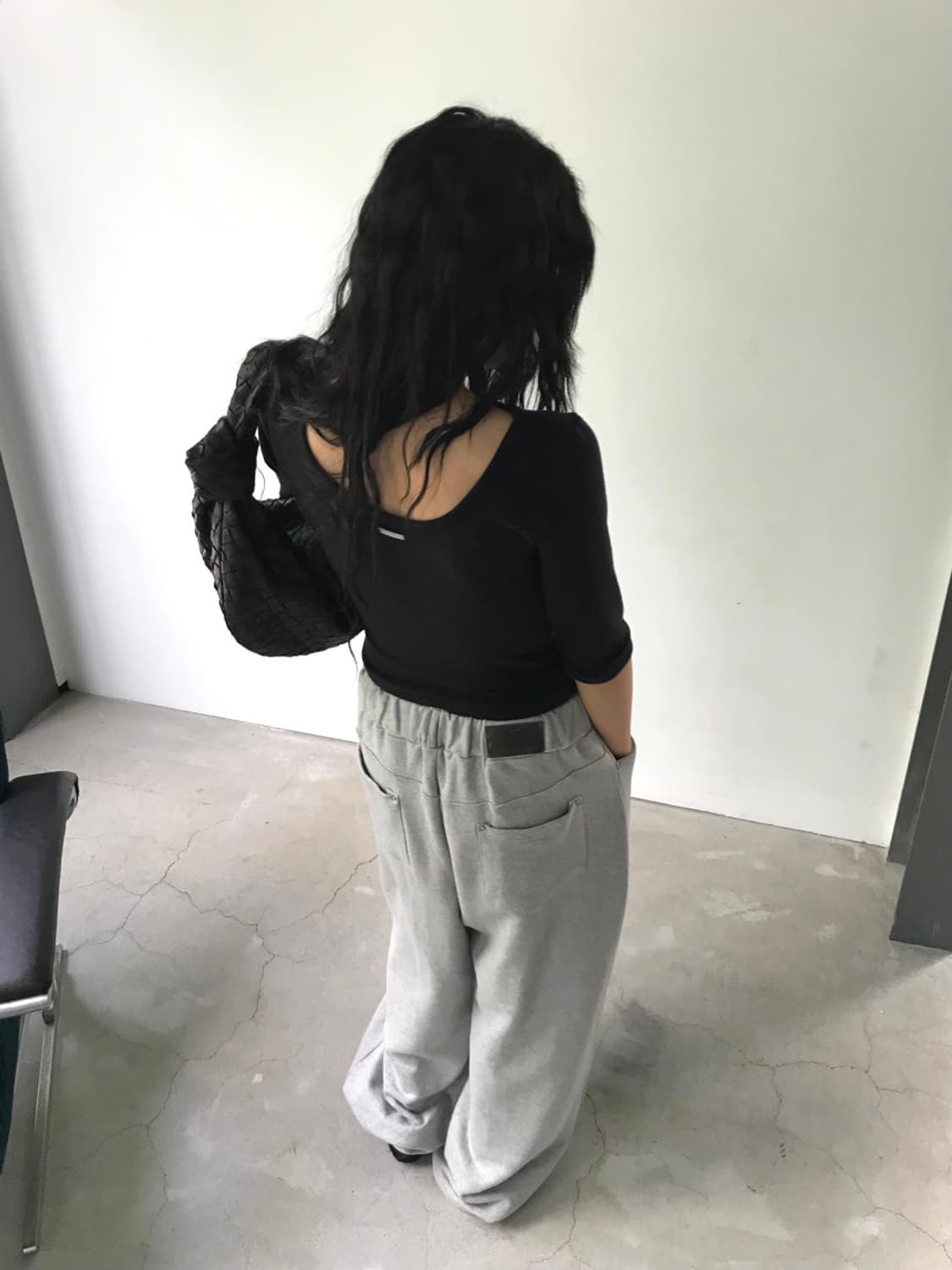 앙고라 투웨이 7부 티셔츠 (블랙) 상품이미지1